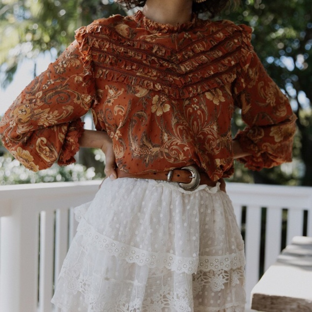 🌿 Aurora Blouse in Burnt Ember